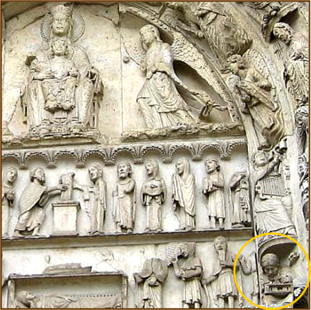 Pythagoras eine Figur iam Westportal der Kathedrale Chartres